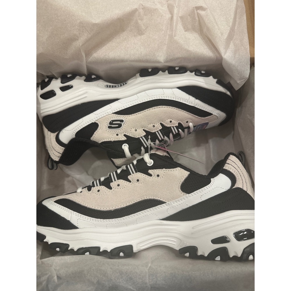 Skechers DLites The Original Black White Air Cooled Memory Foam Sneakers NEW